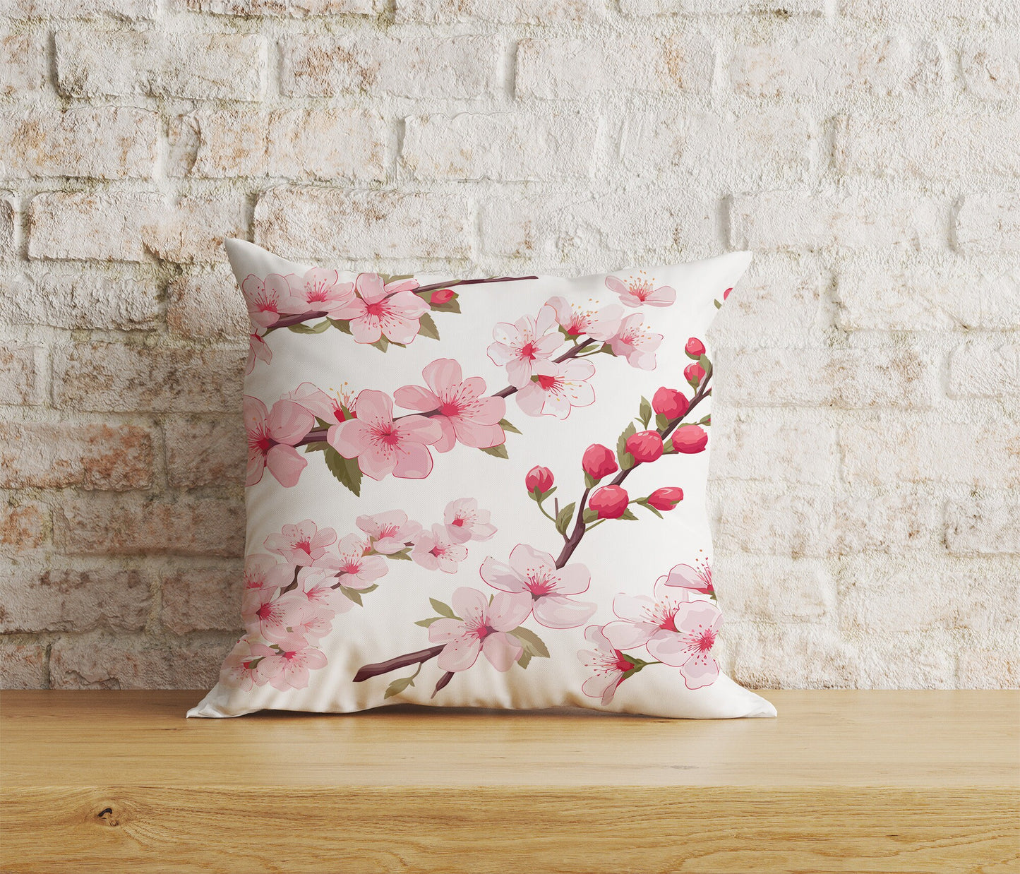 Spring Blossoms Pink Flowers Home Decor Cushion Cover