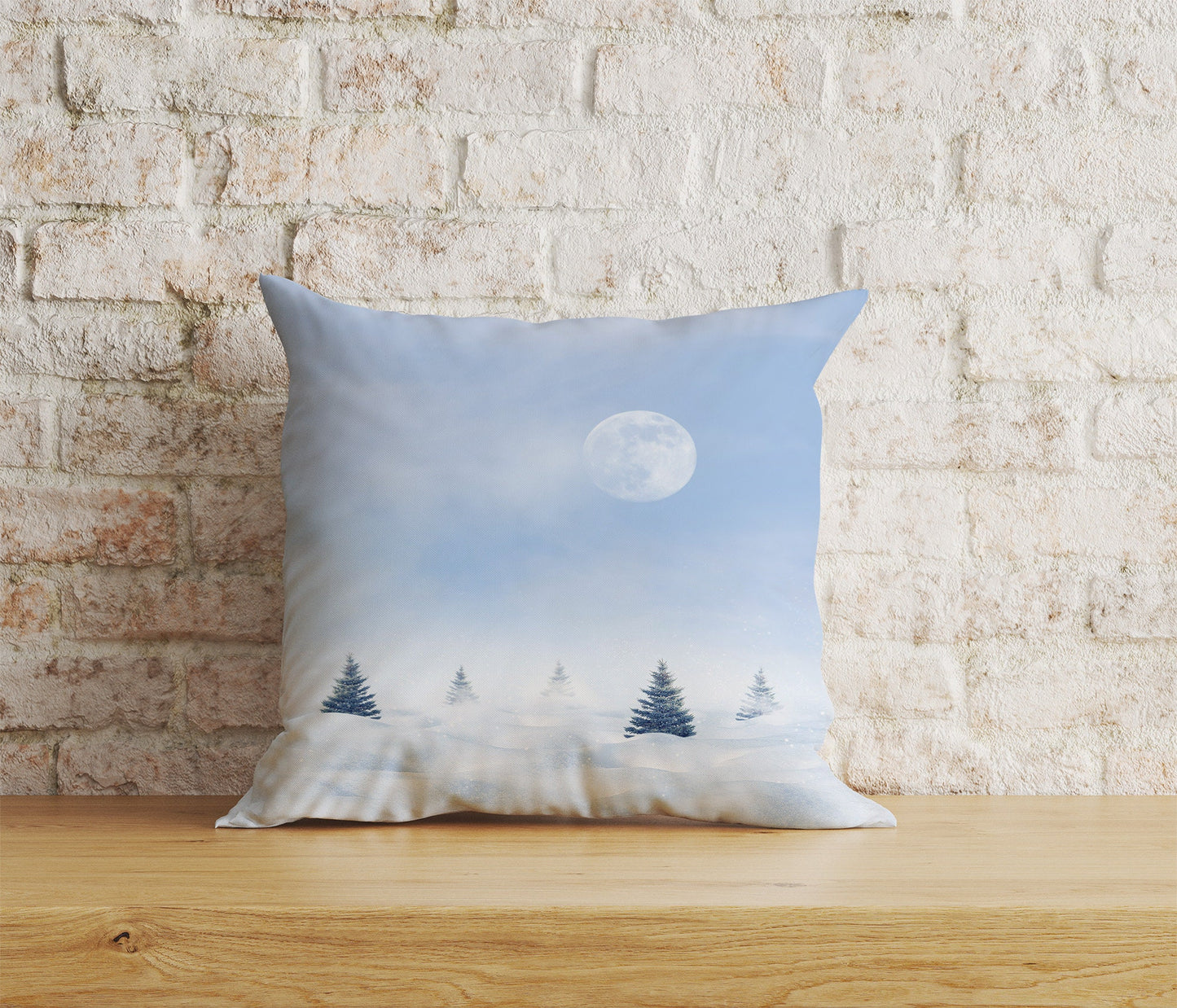 House Under Snow Pine Tree Christmas Cushion Cover