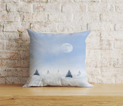 House Under Snow Pine Tree Christmas Cushion Cover