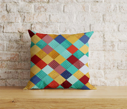 Patchwork Cushion Cover Colorful Blocked Patchwork Cushions