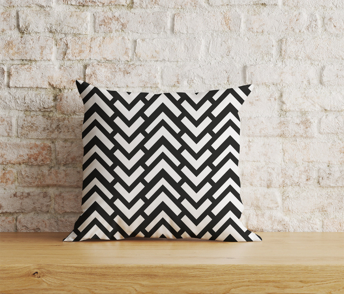 Black & White Chevron Cushion Cover Zigzag Throw Pillow