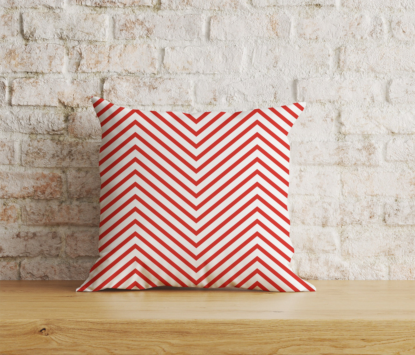 Chevron Red Linen Cushion Covers Zizgzag Linen Pillow Cover