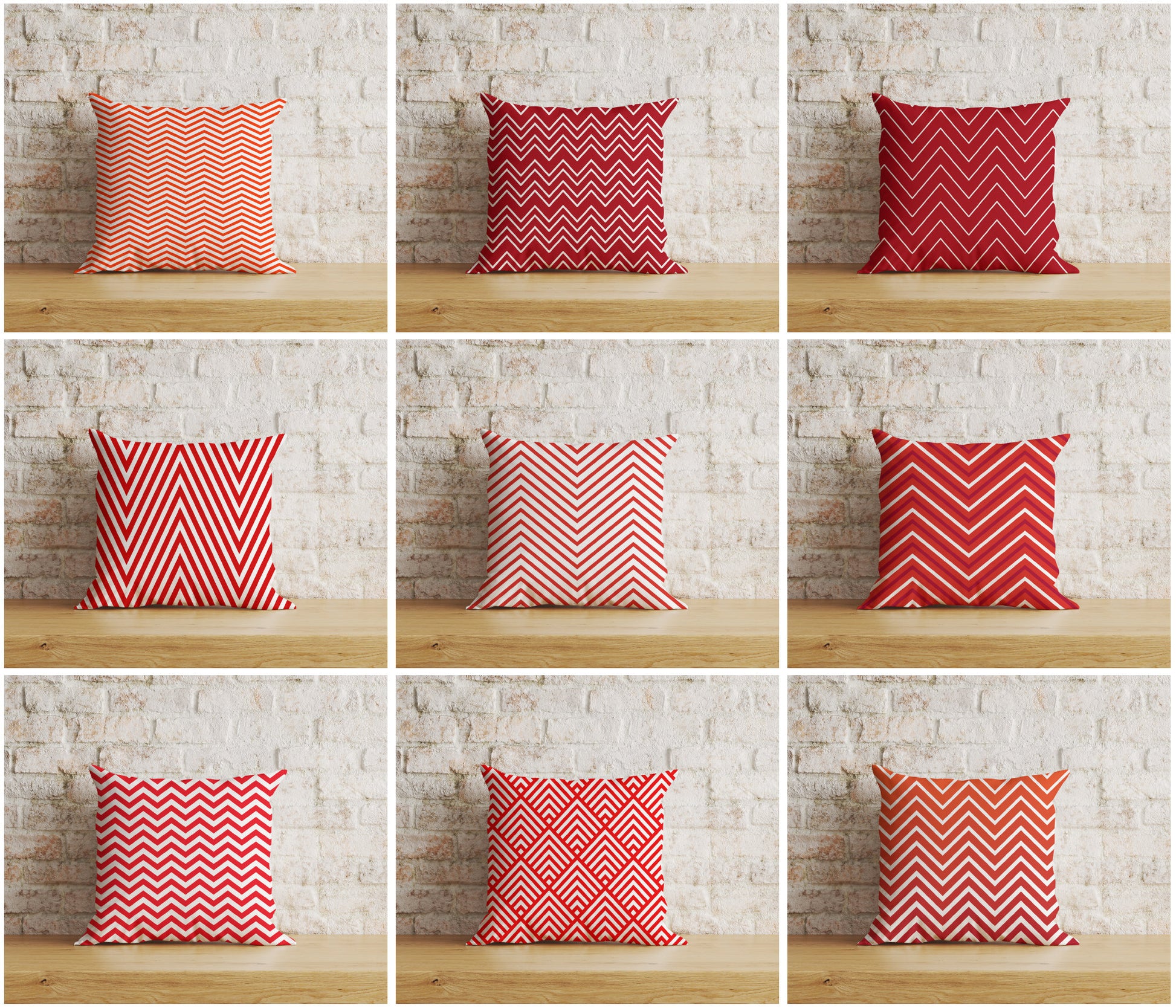 Chevron Red Linen Cushion Covers Zizgzag Linen Pillow Cover