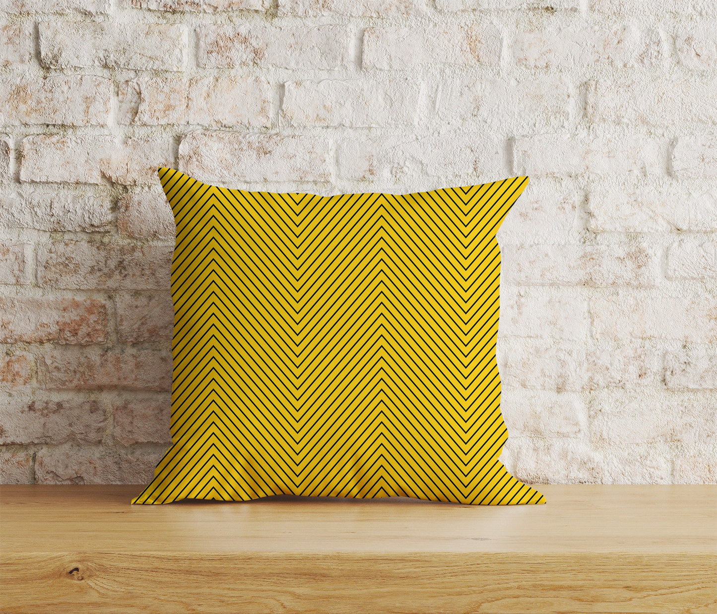 Yellow Chevron Yellow Zigzag Decorative Cushion Cover