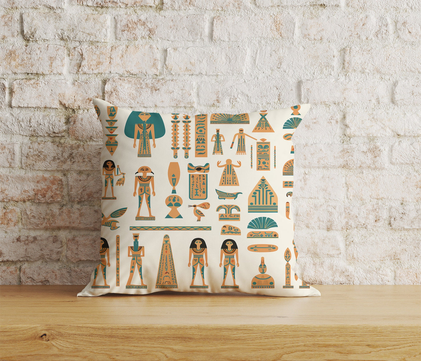 Egyptian Cushion Cover Ancient Hieroglyphs Pillow Cover