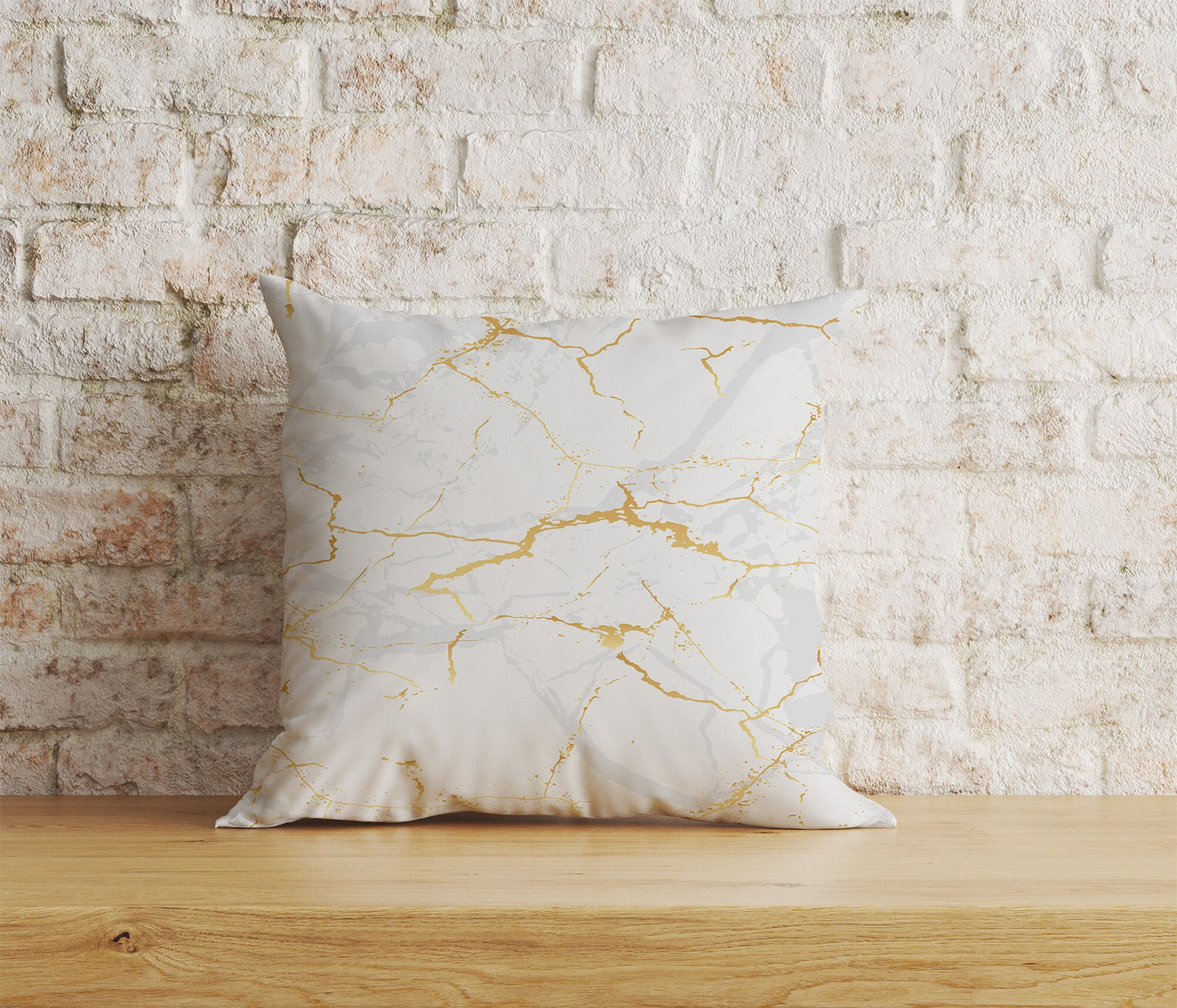 Marble Cushion Cover Gold Watercolor Stone Pillow Cover