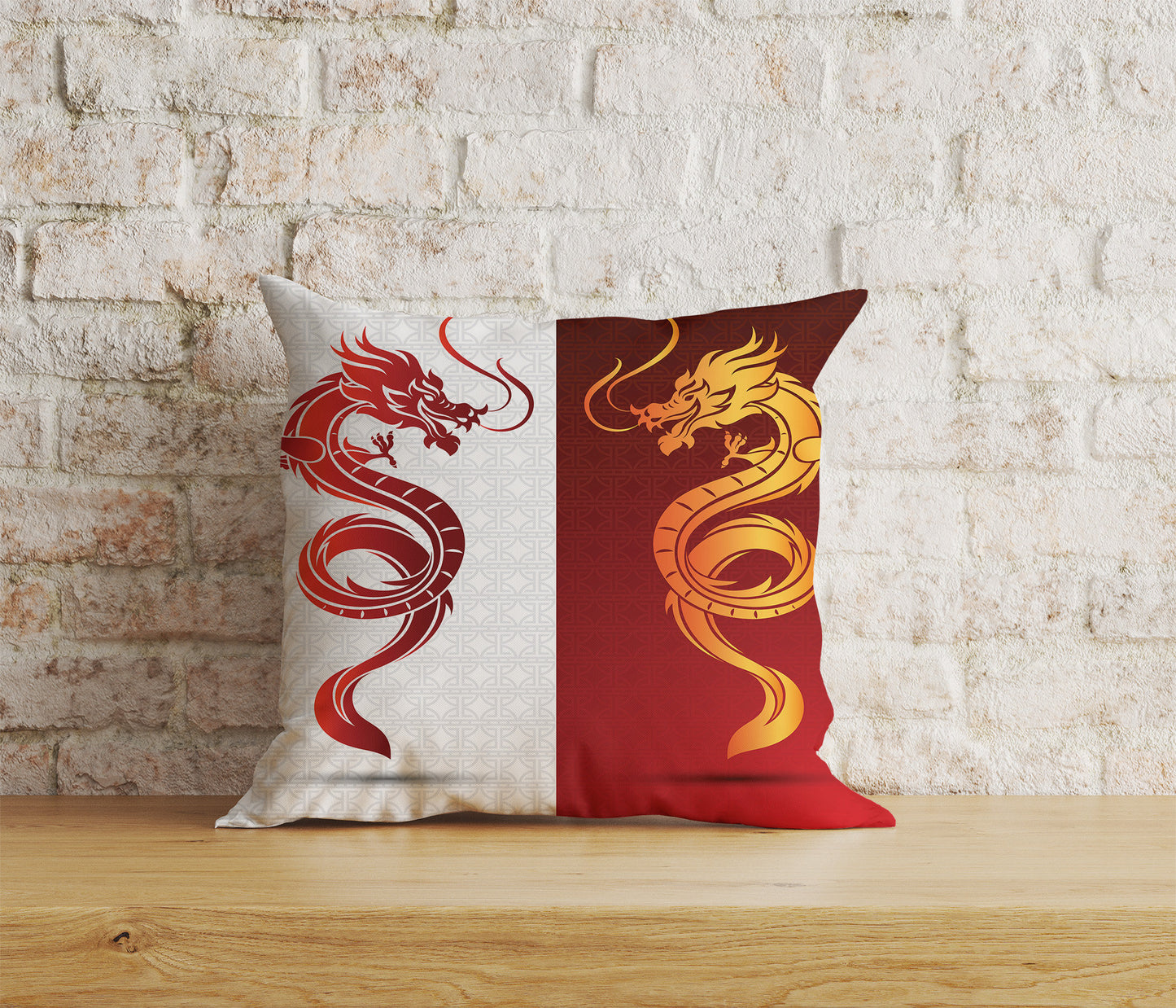 Chinese Dragons Cushion Cover Chinese New Year Pillow Cover