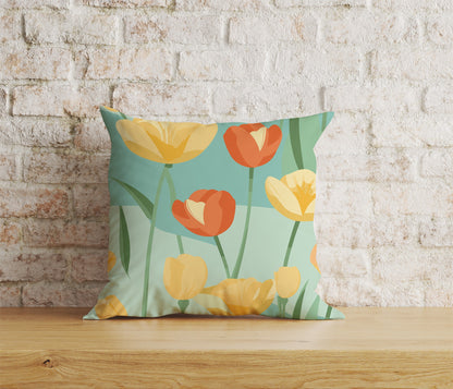 Dutch Tulips Cushion Covers Colorful Decorative Pillow Case