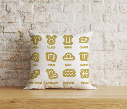 Zodiac Signs Scorpio Libra Leo Gemini Cushion Cover