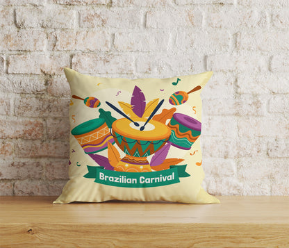 Brasil Carnival Cushion Cover Colorful Mask Throw Cushion