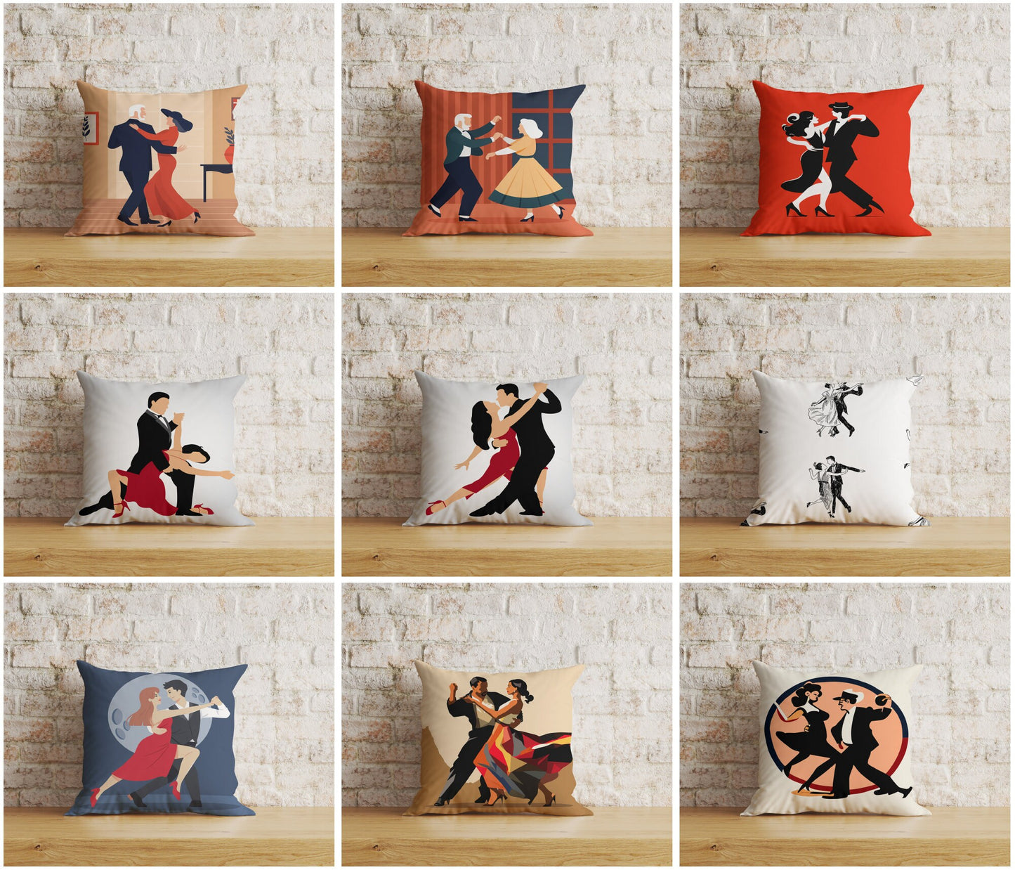 Tango Dancers Tango Style Dancing People Cushion Cover