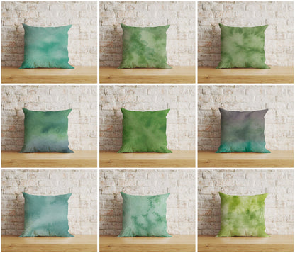 Abstract Green Print Cushion Cover Rusty Green Pillow Cover