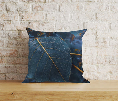 Decorative Emerald Cushion Covers Blue Leaf Scatter Cushions