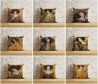 Watercolor Gustav Klimt Westwood Portrait Cushion Covers