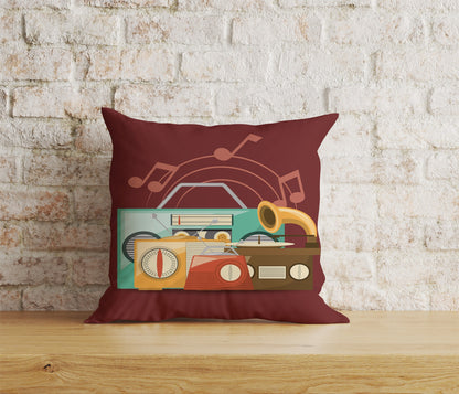 Retro Radios Cushion Cover Vintage Radio Throw Cushions