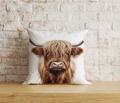 Highland Cow Cushion Cover Horns and Long Cow Throw Cushions