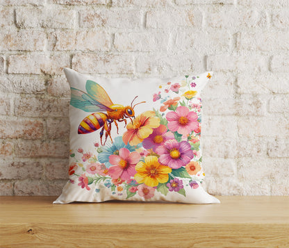 Bee Cushion Cover Honeybee Pillow Case Bumble Throw Cushions