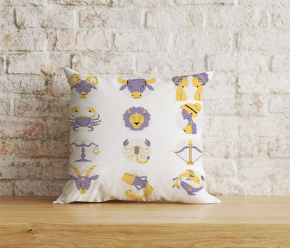 Zodiac Signs Scorpio Libra Leo Gemini Cushion Cover