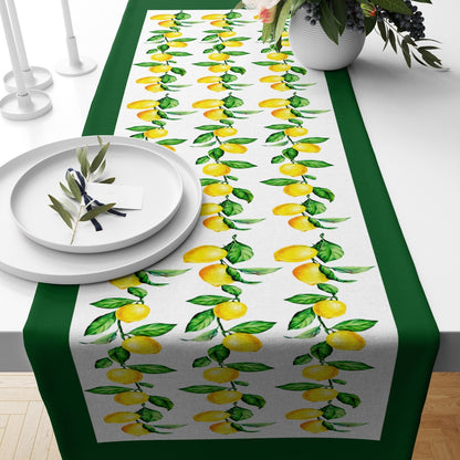 Lime Yellow Summer Fruit Dining Room Table Runner