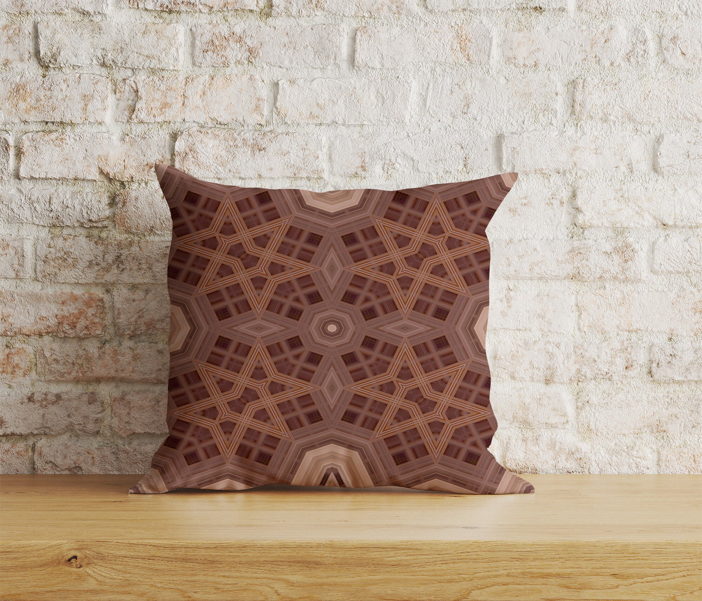 Geometric Cushion Covers Ethnic Pillow Case Brown Abstract