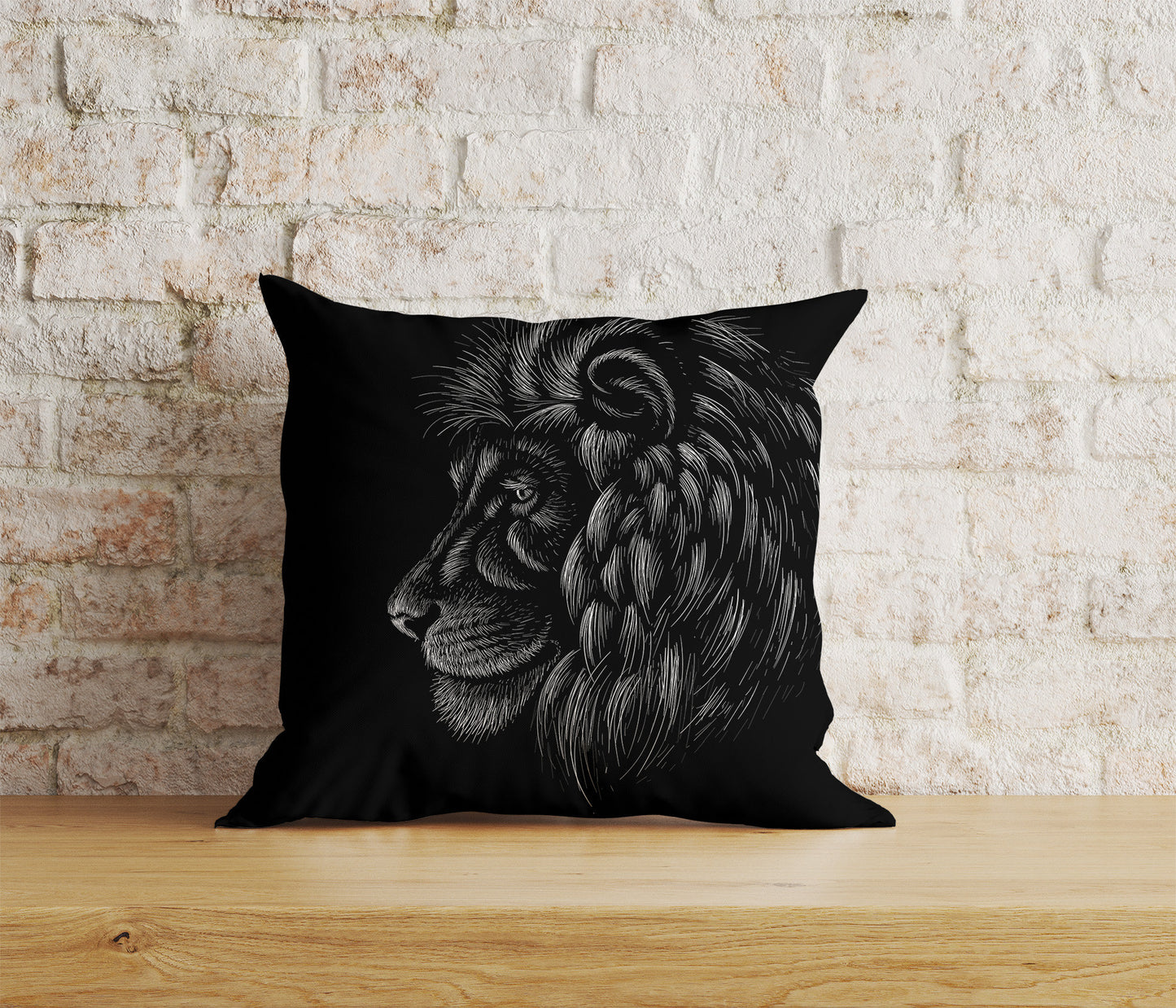 Black Tiger Pillow Covers Black and White Lion Pillow Covers