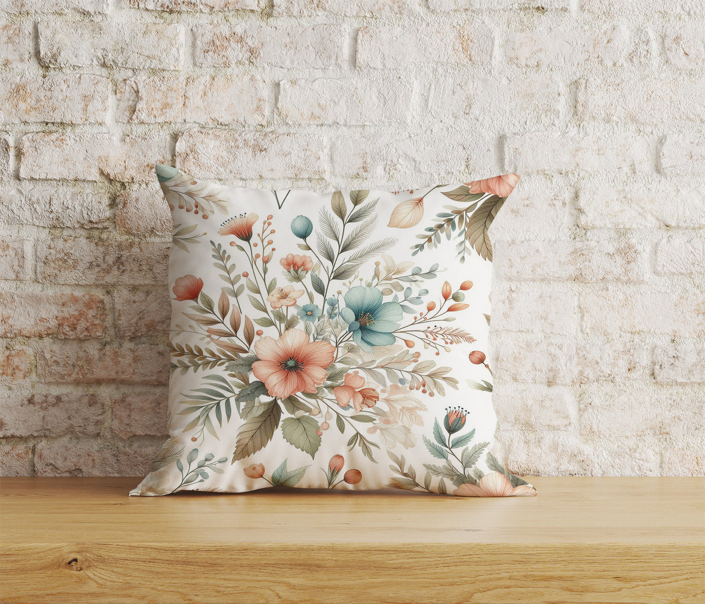 Navy Blue Flower Cushion Cover White Floral Pillow Cover