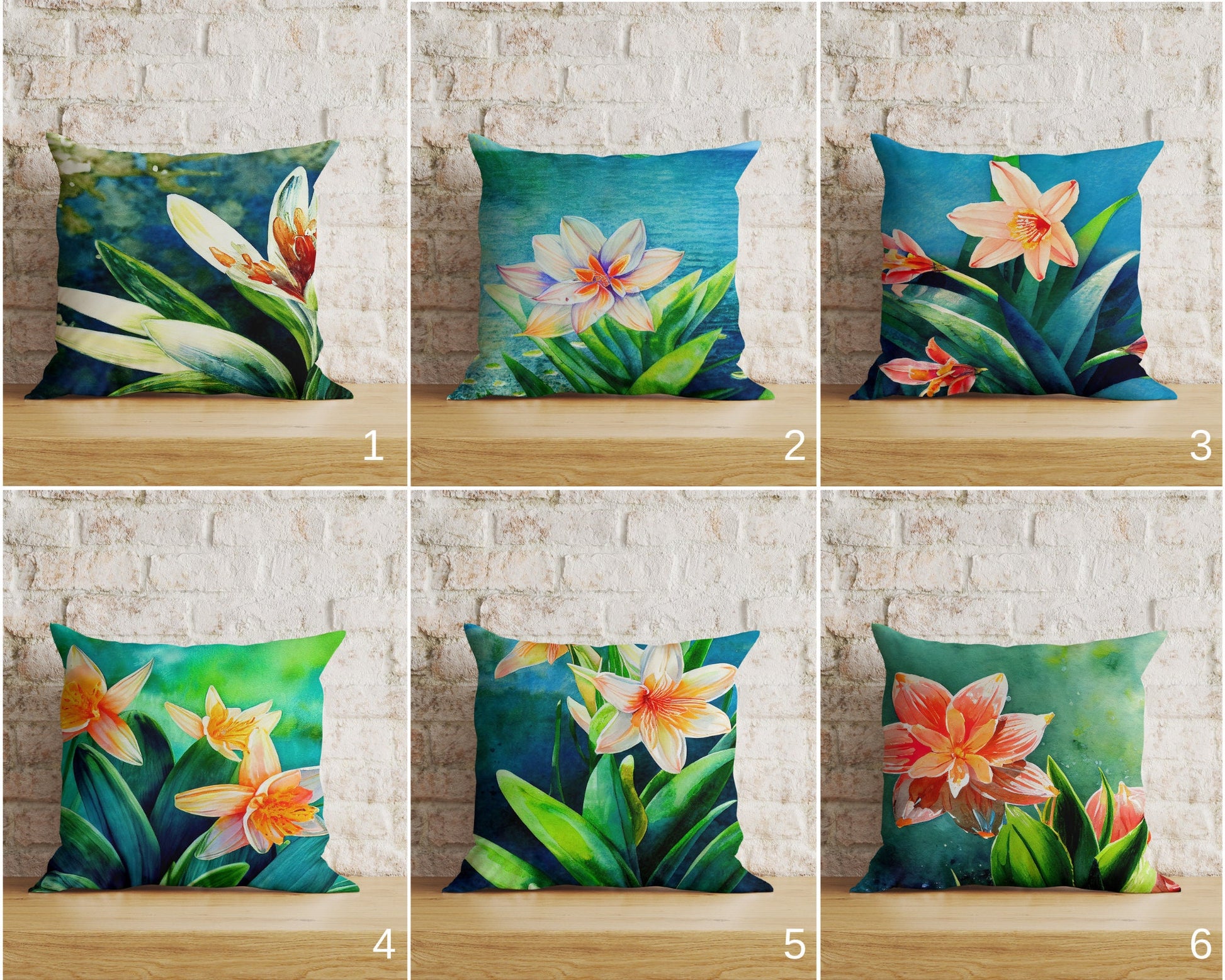 Painting Flowers Cushion Covers Floral Lilies Pillow Case