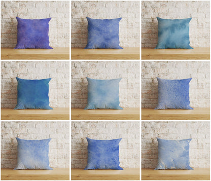 Abstract Blue Print Cushion Cover Rusty Blue Pillow Cover