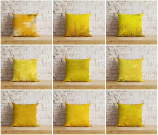 Abstract Yellow Cushion Cover Rusty Yellow Pillow Cover