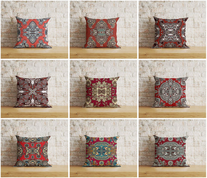 Paisley Bandana Cushion Cover Red & White Paisley Bandana