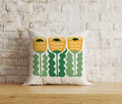 Wildflowers Abstract Floral Monstera Leaves Cushion Cover