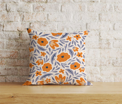 Floral Scandinavian Cushion Cover Spring Square Pillow Cover