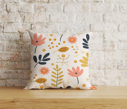 Floral Scandinavian Cushion Cover Spring Square Pillow Cover