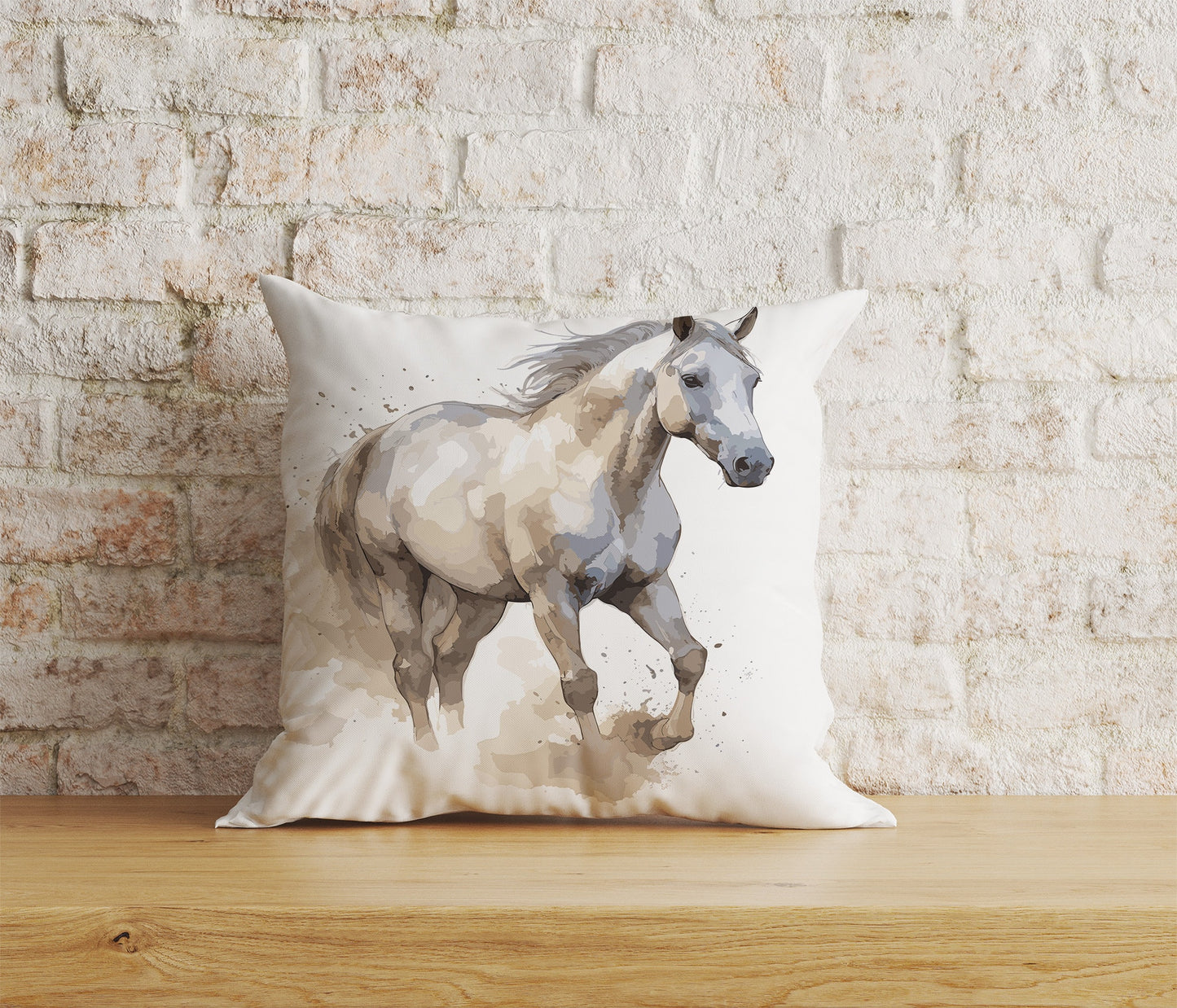 Horse Print Cushion Covers White Horse Pillow Covers