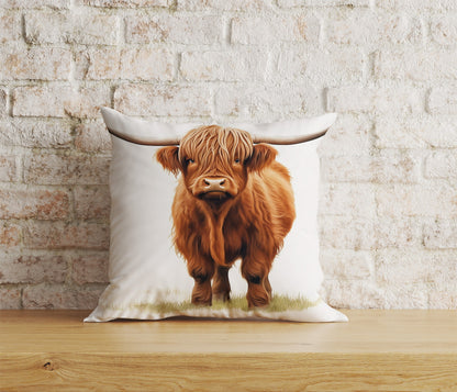 Highland Cow Cushion Cover Horns and Long Cow Throw Cushions