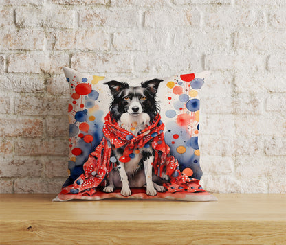 Watercolor Dog Abstract Dog in Clothes Cushion Cover