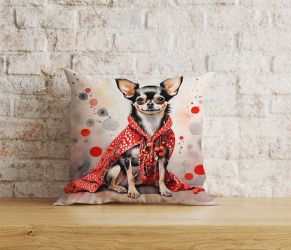 Watercolor Dog Abstract Dog in Clothes Cushion Cover