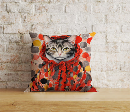 Watercolor Abstract Cat  in Clothes Cushion Covers