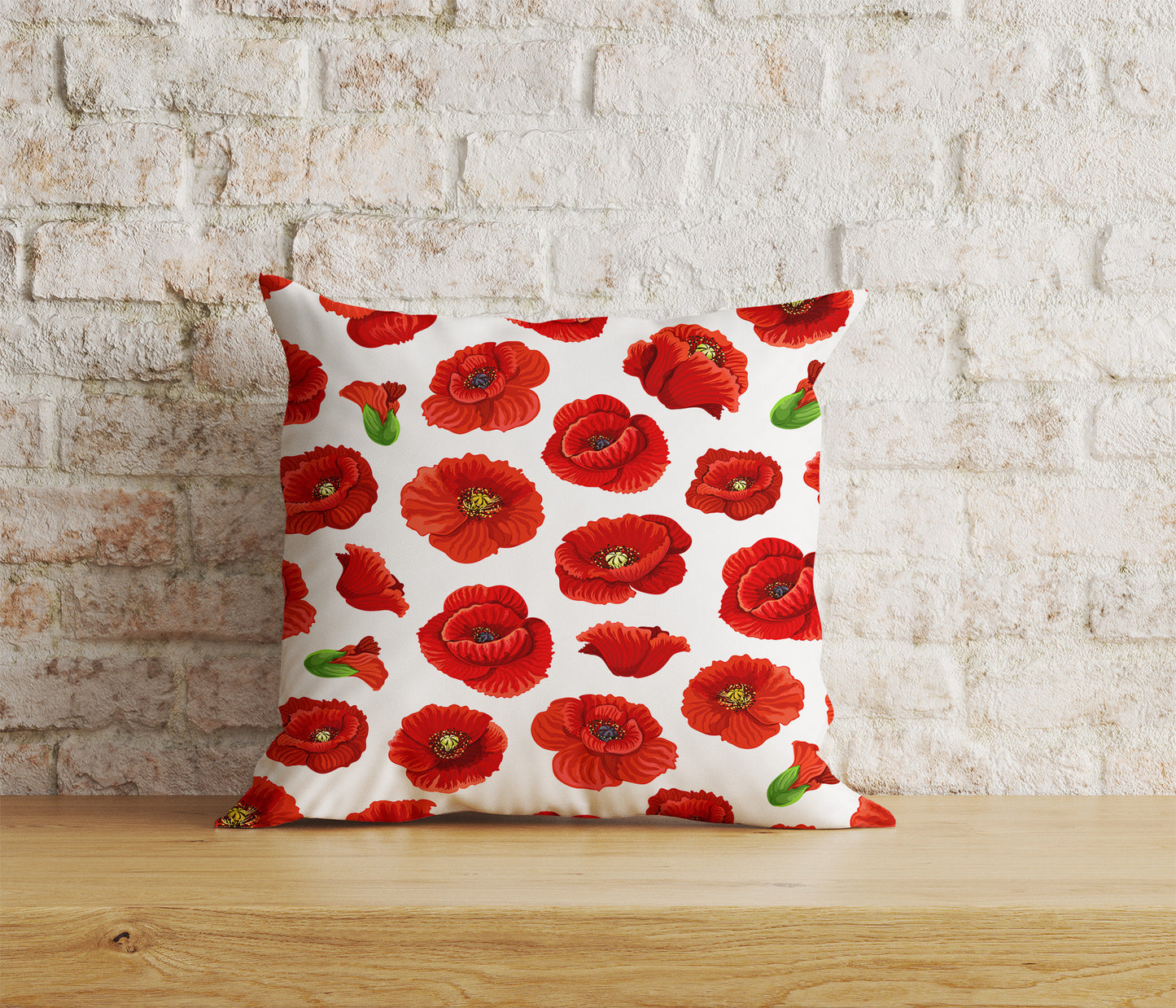 Red Poppy Flower Cushion Covers Poppies Pillow Covers