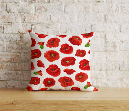 Red Poppy Flower Cushion Covers Poppies Pillow Covers