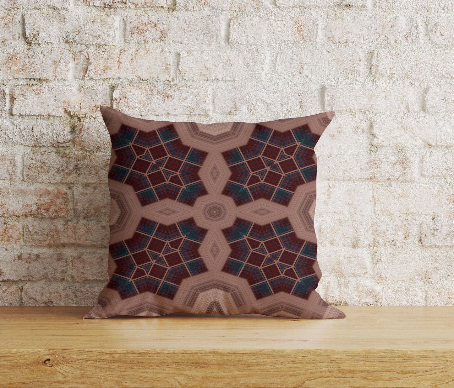 Geometric Cushion Covers Ethnic Pillow Case Brown Abstract