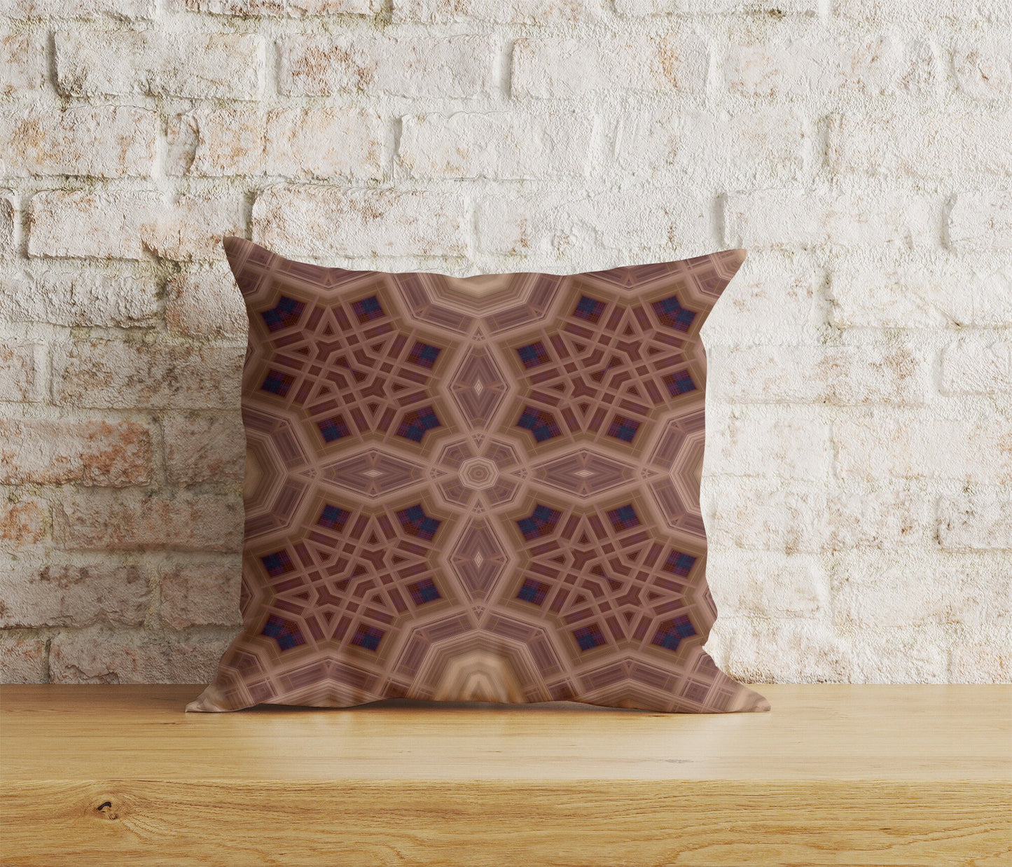 Geometric Cushion Covers Ethnic Pillow Case Brown Abstract