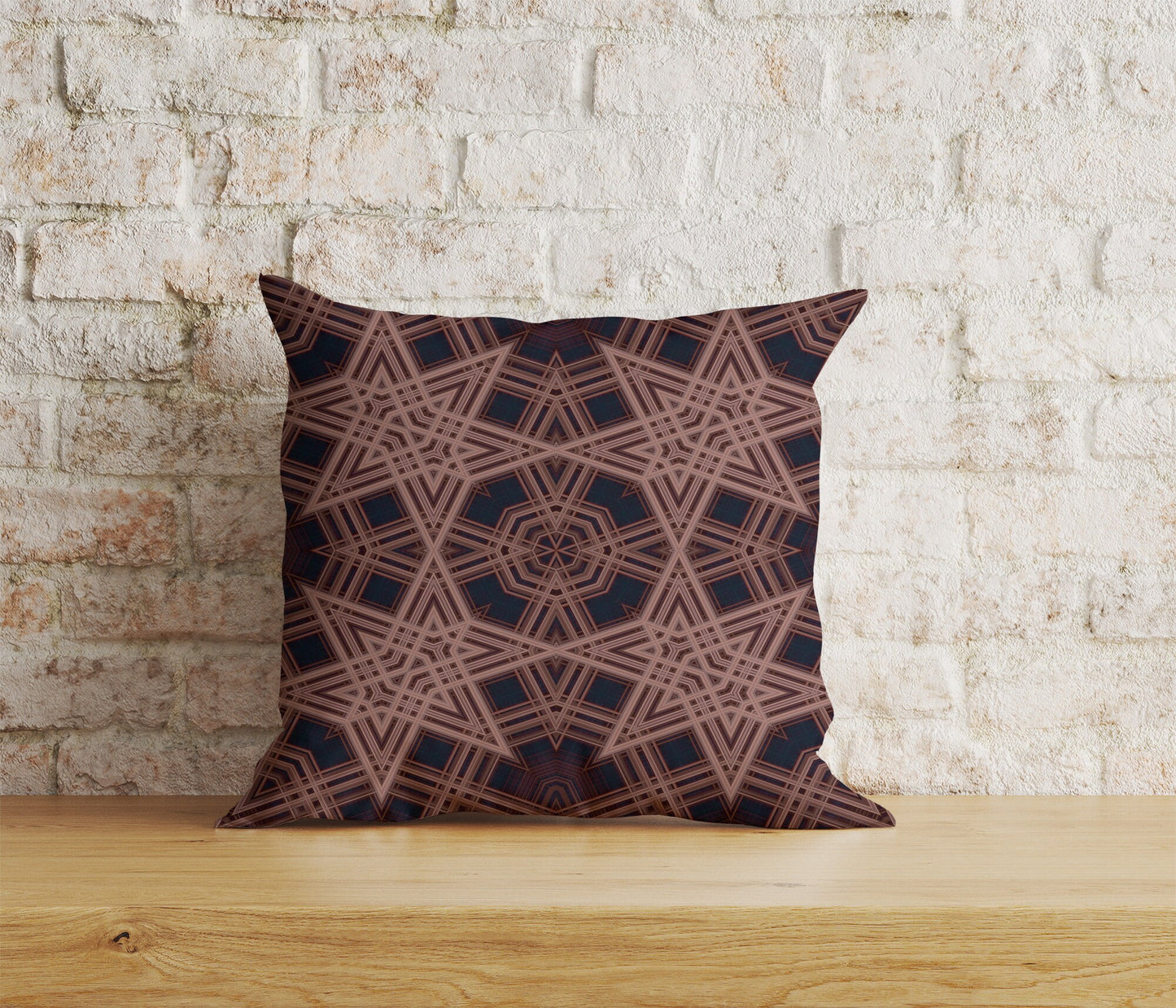 Geometric Cushion Covers Ethnic Pillow Case Brown Abstract