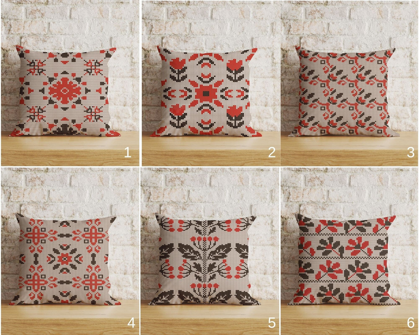 Cross Stitch Cushion Cover Ukrainian Flower Pillow Cover