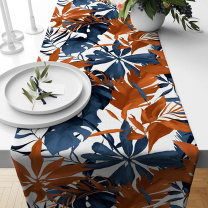 Green Plants Table Runner Floral Table Cloth Summer Trend