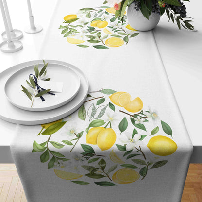 Lemon Table Cloth Fruit Table Runner Slice Lemon Runner