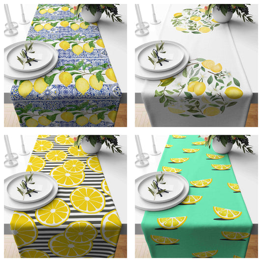 Lemon Table Cloth Fruit Table Runner Slice Lemon Runner