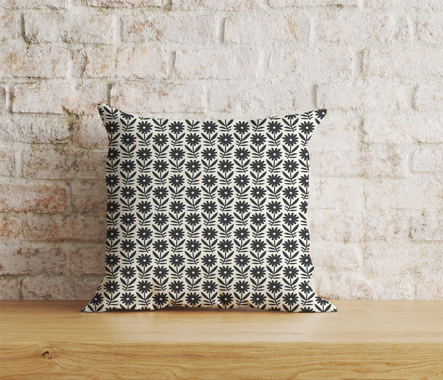 Repeat Pattern With Flowers & Leaves Cushion Covers