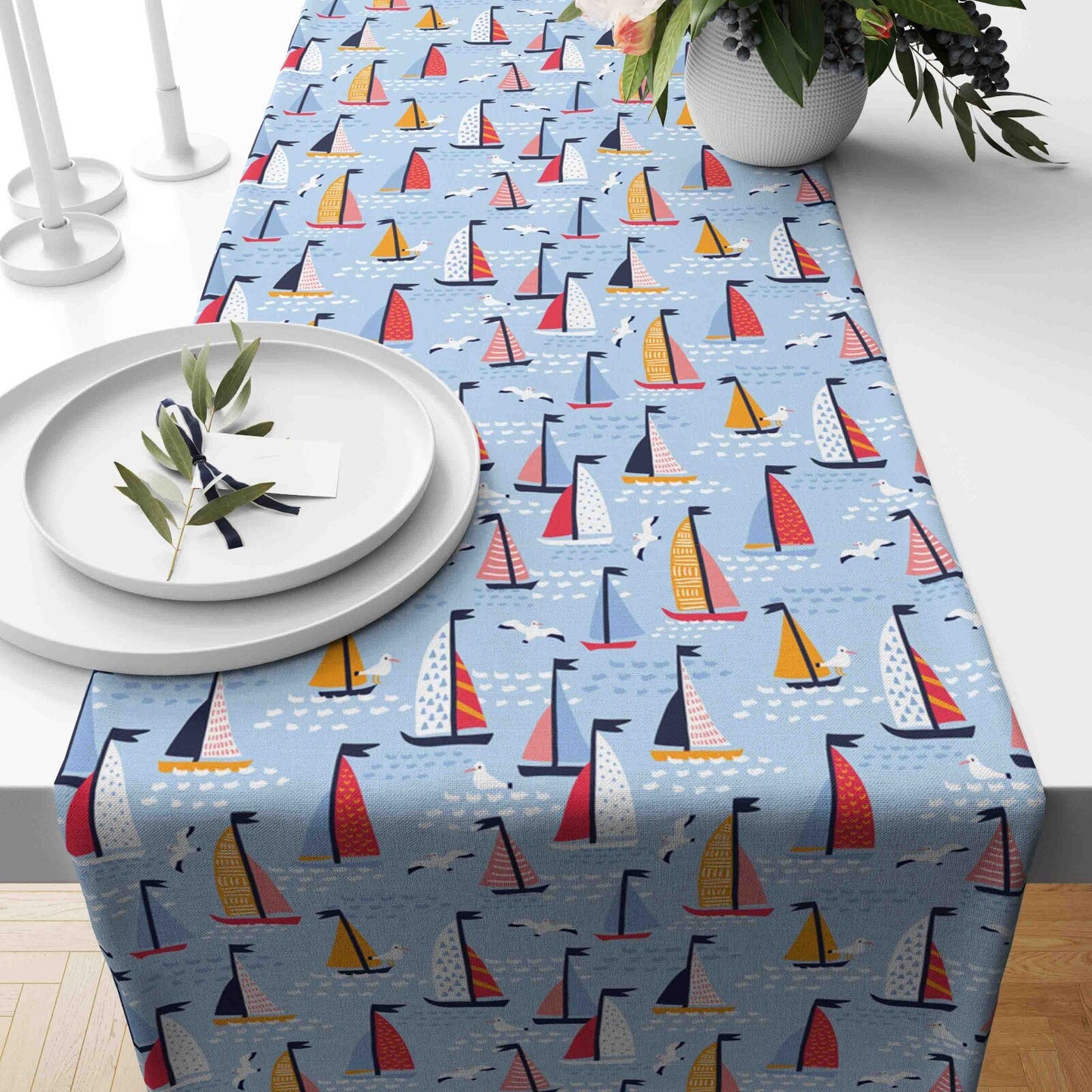 Butterfly Leaves Pattern Table Runner for Kitchen