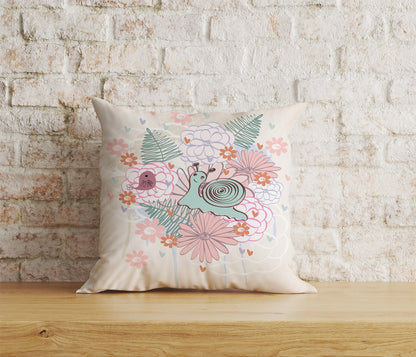 Snail Floral Cushion Cover Bug Scatter Cushions Euro Sham